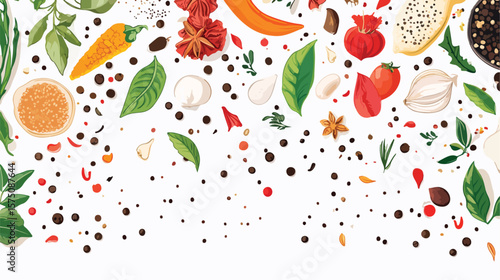 Fresh Organic Spices Template in Flat Vector Design