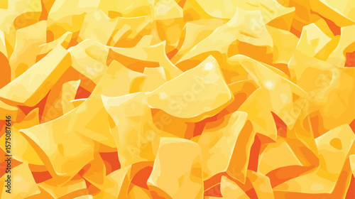 Organic Cheddar Cheese Slices Flat Vector Illustration
