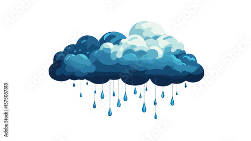 Isolated Overcast Weather Symbol Vector on White Background