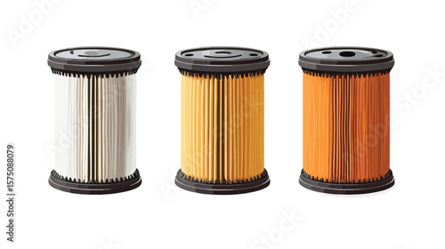 Professional Paper Oil Filter for Car Vector Illustration