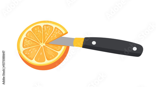 Professional Vegetable Peeler Flat Vector Illustration on White