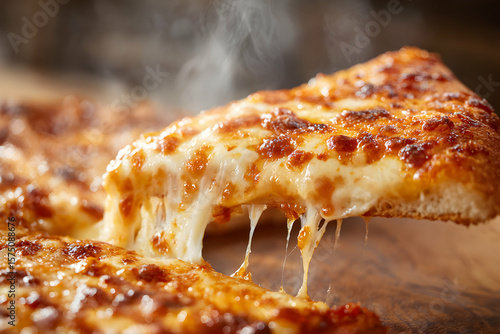 Pizza clipart showing a slice with melted cheese and a crispy crust