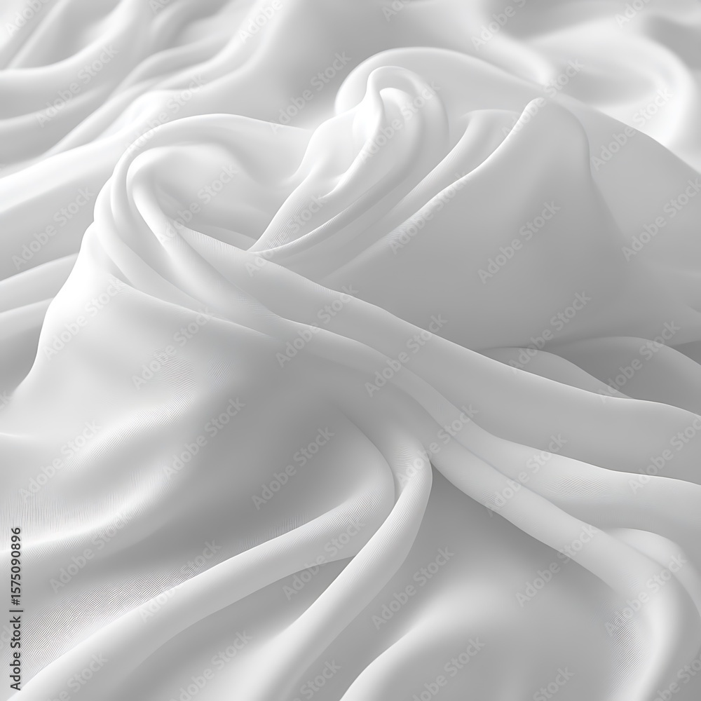 Obraz premium Close-up view of flowing white fabric.