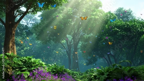 Butterflies in foliage