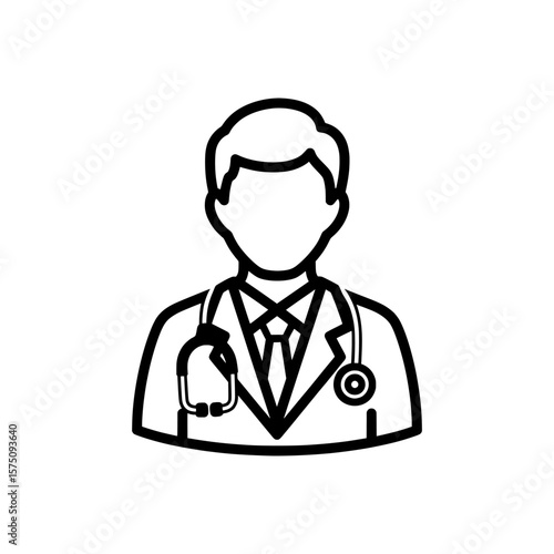 Doctor wearing a suit with a stethoscope for healthcare and medical themes