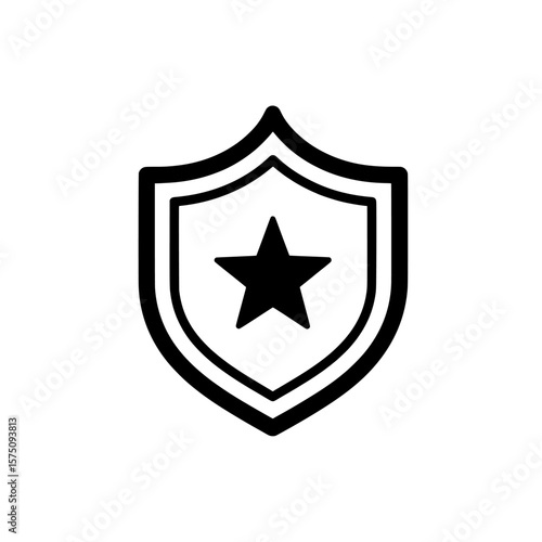 Shield emblem with star symbol for security and protection branding