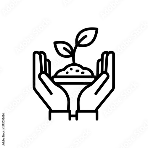 Hands holding a plant symbolizing growth and care for the environment