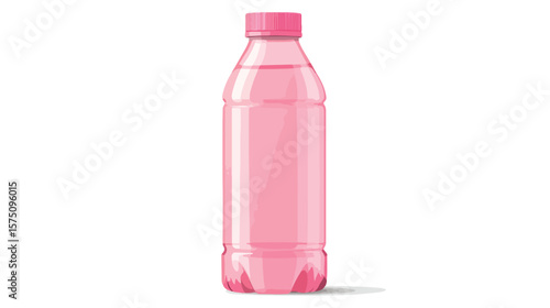 Pink Water Bottle Close-Up on White Background