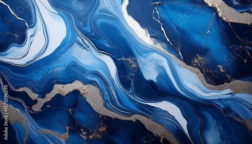 abstract blue marble texture with silver splashes blue luxury background