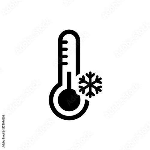 Thermometer icon with snowflake symbol representing cold temperature