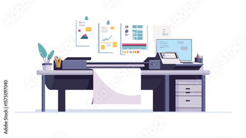 Professional Printer Printing Long Paper Sheet