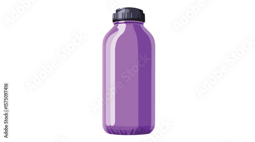 Vibrant Purple Water Bottle Isolated on White Background