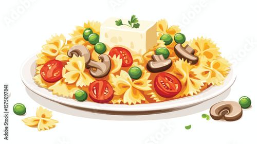 Delicious Italian Farfalle Pasta Ready to be Served