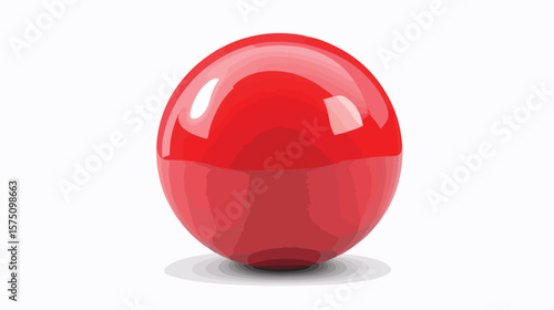 Vibrant Red Color Gum Ball Vector Illustration Isolated