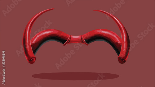 Sinister Red Horns Headband on Scary Monster Vector