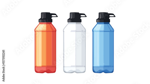 Professional Sport Sipper Bottles for Water Isolated on White