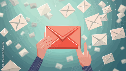Stop Spam Mail Flat Vector Illustration for Security Concepts
