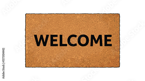 Welcoming Doormat Graphic with Bold Welcome Text for Hospitality Marketing Materials