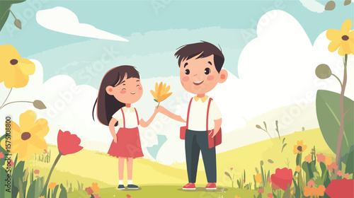 Students Giving Wishes to Teacher in Classroom
