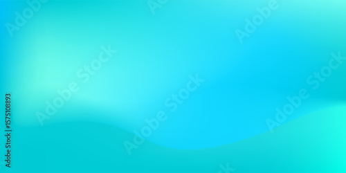 Bright turquoise gradient background. Vibrant fluid teal color backdrop. Abstract smooth fresh mint wallpaper. Blur vivid blue green marine concept texture for banner, poster, brochure. Vector