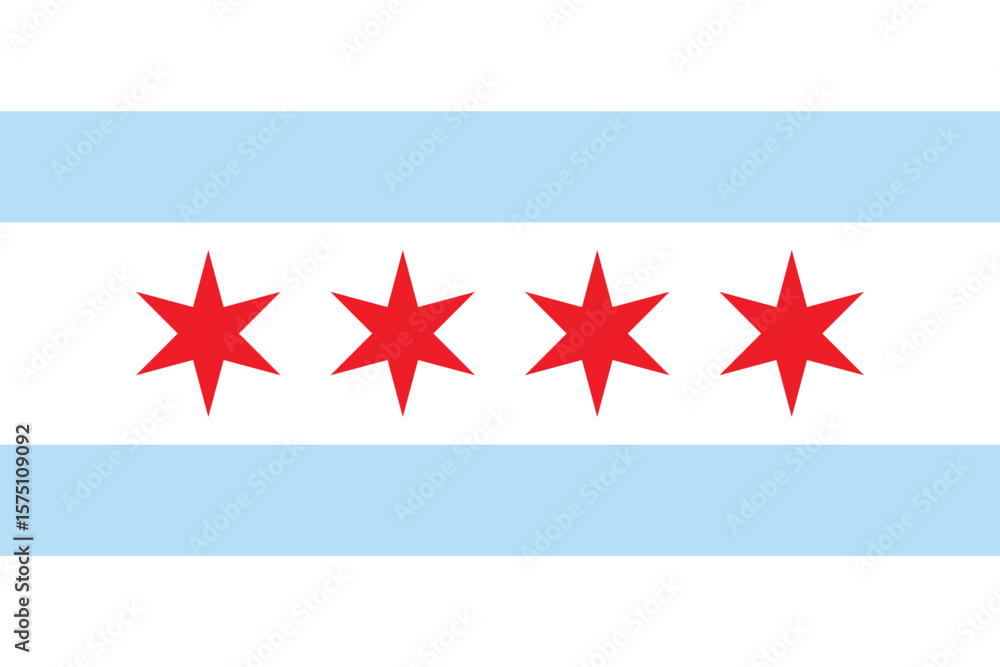 Obraz premium Chicago Vector Flag Illustration Design