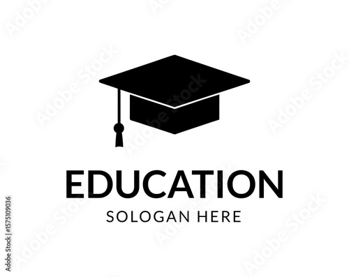 Graduation Cap Logo  Minimalist Education Icon,Academic Hat Symbol,Emblem for School,College, nline Learning Platforms, University Branding Vector, Minimal Branding Design And Academic Identity Icon
