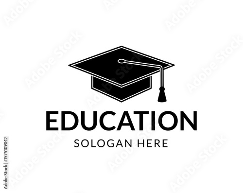 Graduation Cap Logo  Minimalist Education Icon,Academic Hat Symbol,Emblem for School,College, nline Learning Platforms, University Branding Vector, Minimal Branding Design And Academic Identity Icon