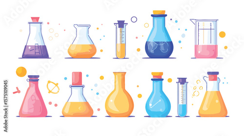 Modern Laboratory Flask Vector Design Isolated on White Background
