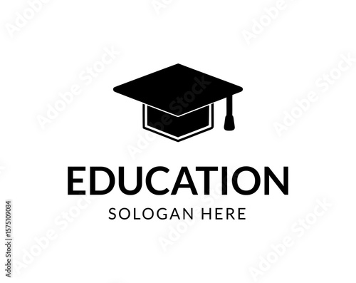 Graduation Cap Logo  Minimalist Education Icon,Academic Hat Symbol,Emblem for School,College, nline Learning Platforms, University Branding Vector, Minimal Branding Design And Academic Identity Icon
