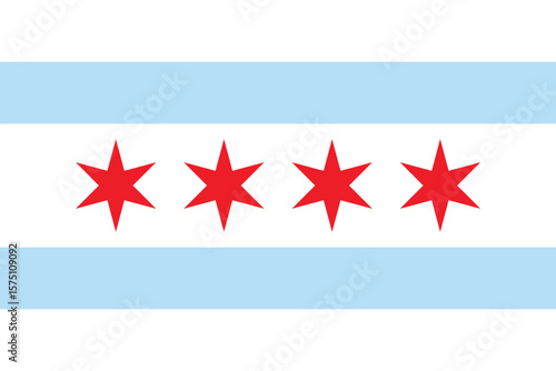 Chicago Vector Flag Illustration Design