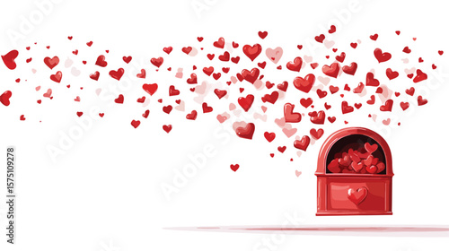 Elegant Horizontal Banner for Happy Valentine's Day Postal