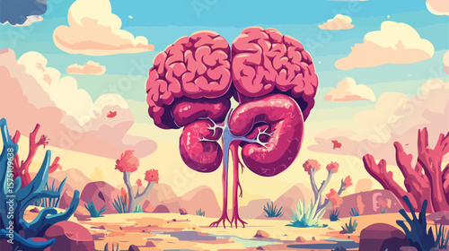 Detailed Human Internal Organs Anatomy in Cartoon Vector Illustration