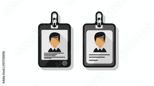 Black and White Flat Vector Icon Design for ID Card Usage