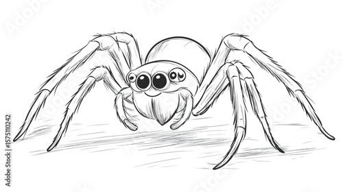Cute Little Spider Cartoon Coloring Page for Kids