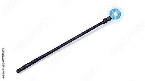 Magic Wand Vector Illustration Isolated on White Background