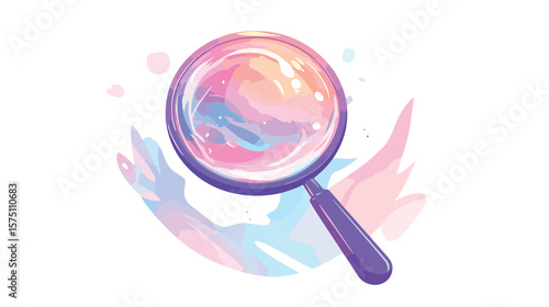 Modern Magnifying Glass Flat Vector Design Isolated on White Background