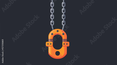 Industrial Crane Hook Flat Vector Icon Design