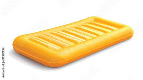 Bright Yellow Inflatable Water Mattress for Pool on Sunny Day
