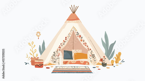 Isolated Boho Tent Vector Design - Unique and Stylish Vector Illustration