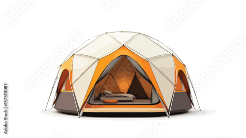 Isolated Dome Tent with Clipping Path for Easy Separation - Outdoor Camping Equipment