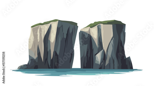 Majestic Cliff Landscape Vector Design for Graphic Projects