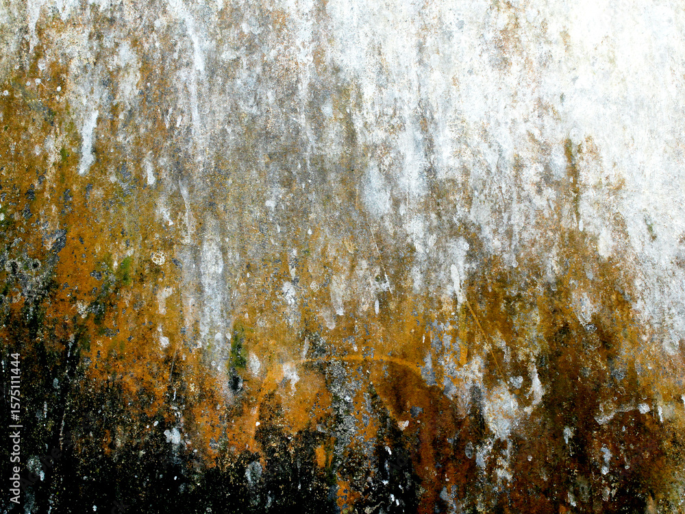 Fototapeta premium Green moss growing on the floor outside the house creates an abstract texture.