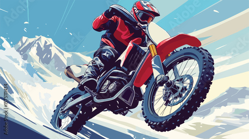 Extreme Sports: Professional Man Riding Motorcycles Adventure