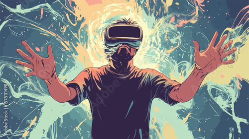 Virtual Reality Data Transmission: Professional Man at Work