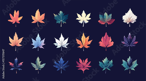Maple Leaf Flat Vector Icon Symbol Design