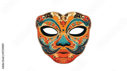 Creepy Halloween Mask Vector Illustration for Spooky Designs