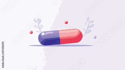 Professional Medical Medicine Pills Flat Vector Illustration