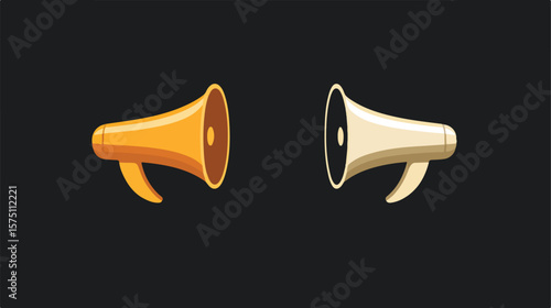 Sleek Megaphone Flat Icon for Marketing Communication Campaigns