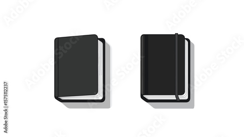 Professional Memo Book and Sketchbook in Classic Black and White Design