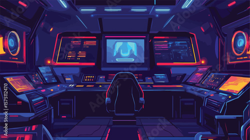 Professional Gaming Setup with Flat Vector Illustration Centered